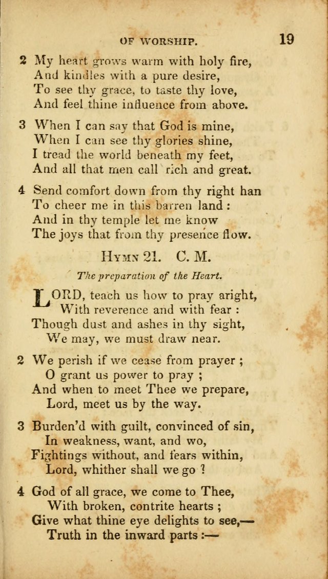 A Selection of Hymns for the Use of Social Religious Meetings and for Private Devotions. 7th ed. page 19