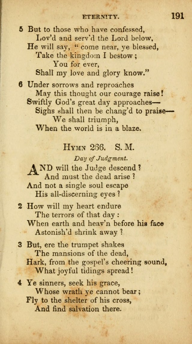 A Selection of Hymns for the Use of Social Religious Meetings and for Private Devotions. 7th ed. page 191