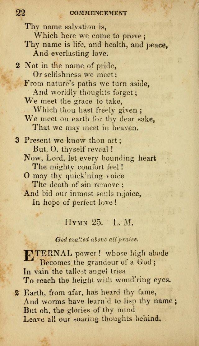 A Selection of Hymns for the Use of Social Religious Meetings and for Private Devotions. 7th ed. page 22