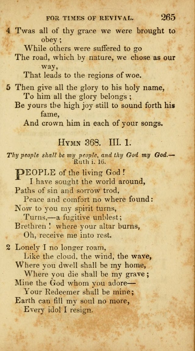 A Selection of Hymns for the Use of Social Religious Meetings and for Private Devotions. 7th ed. page 265