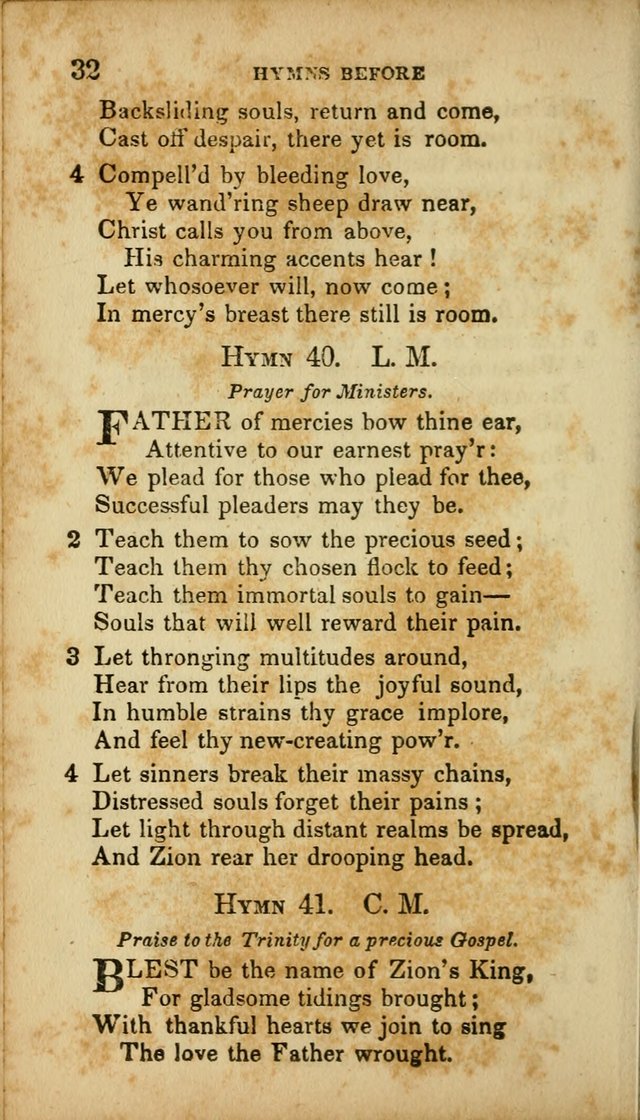 A Selection of Hymns for the Use of Social Religious Meetings and for Private Devotions. 7th ed. page 32