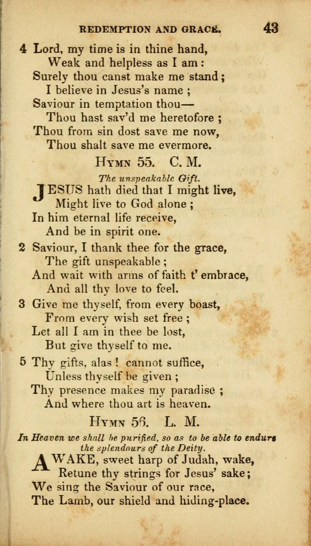 A Selection of Hymns for the Use of Social Religious Meetings and for Private Devotions. 7th ed. page 43