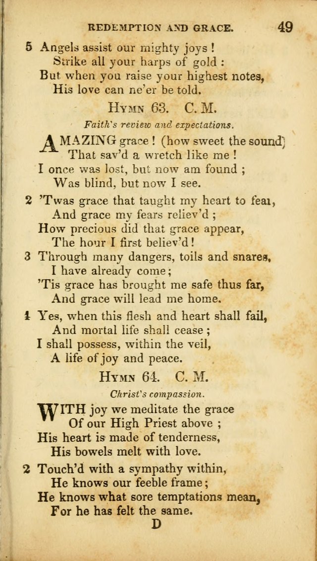 A Selection of Hymns for the Use of Social Religious Meetings and for Private Devotions. 7th ed. page 49