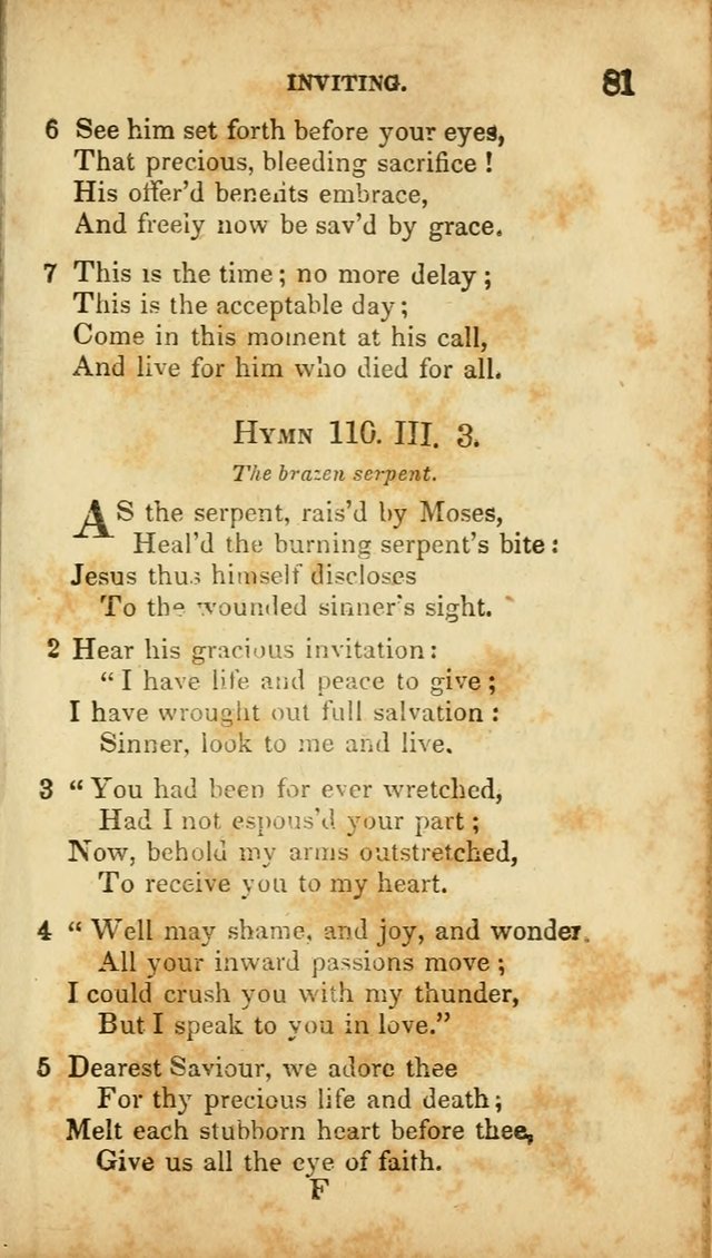 A Selection of Hymns for the Use of Social Religious Meetings and for Private Devotions. 7th ed. page 81