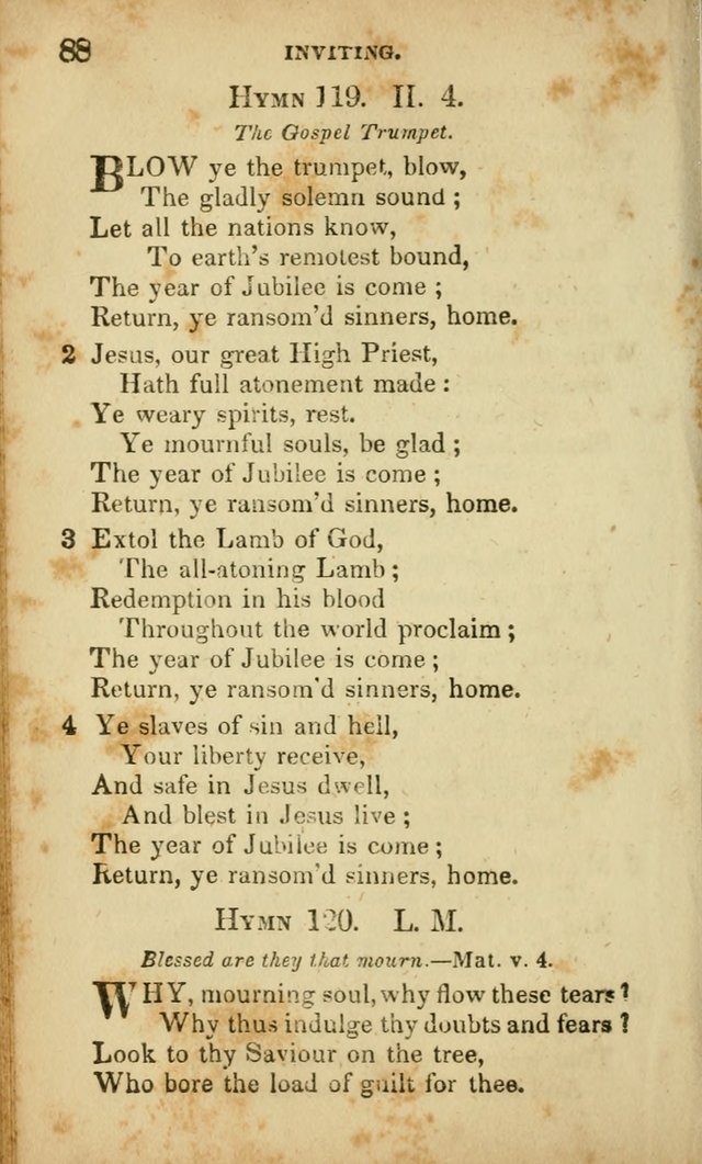 A Selection of Hymns for the Use of Social Religious Meetings and for Private Devotions. 7th ed. page 88