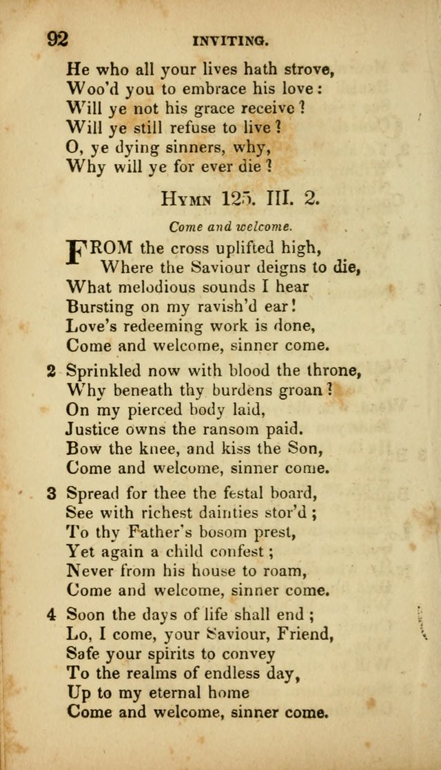 A Selection of Hymns for the Use of Social Religious Meetings and for Private Devotions. 7th ed. page 92