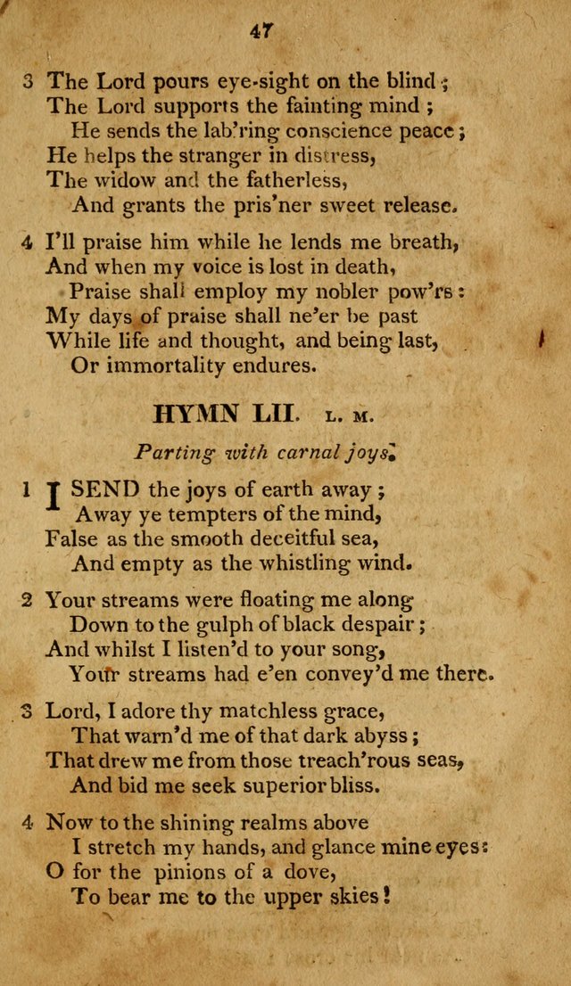 A Selection of Hymns, from Various Authors, Supplementary for the Use of Christians. 1st ed. page 52