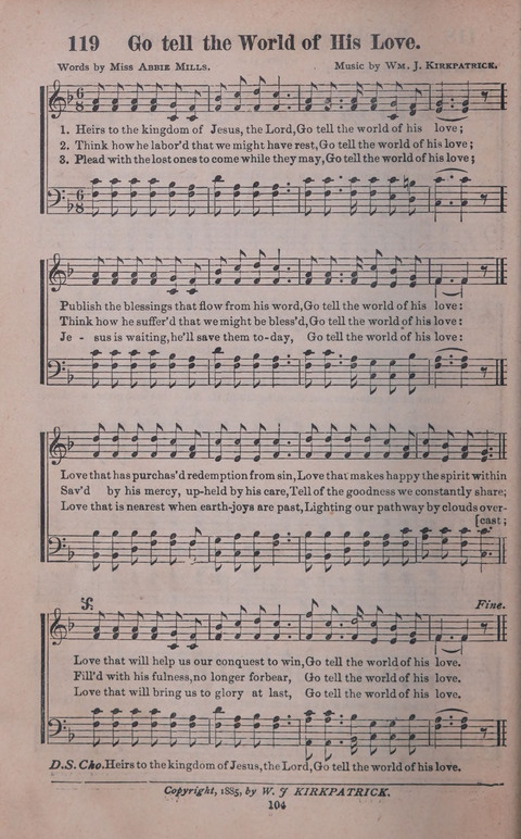 Songs of Joy and Gladness with Supplement page 104