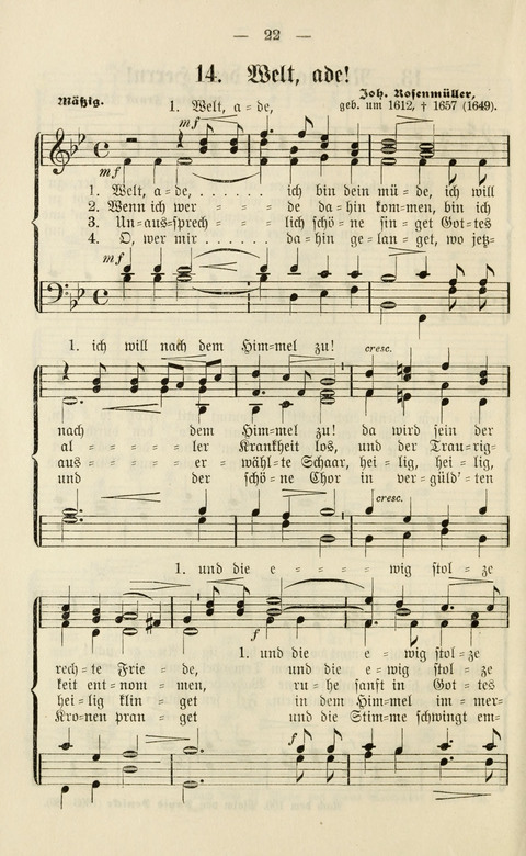 Sammlung Kirchlicher Lieder: für den Gemischten Chor. Liederbuch für Kirche, Schule und Haus page 22