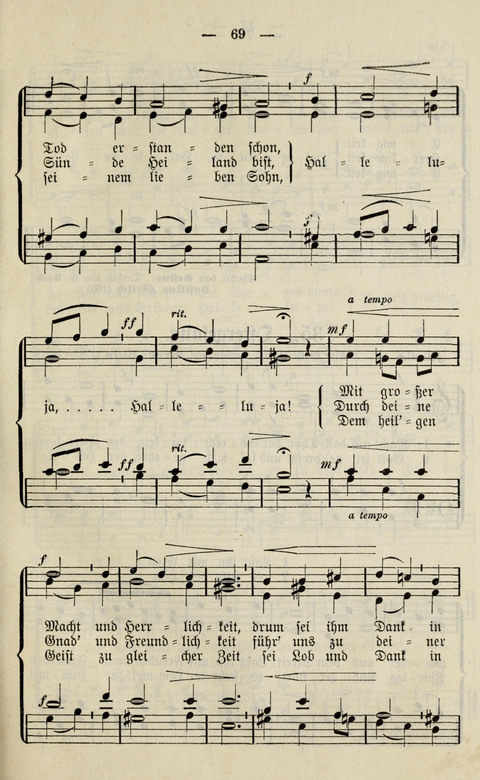 Sammlung Kirchlicher Lieder: für den Gemischten Chor. Liederbuch für Kirche, Schule und Haus page 69