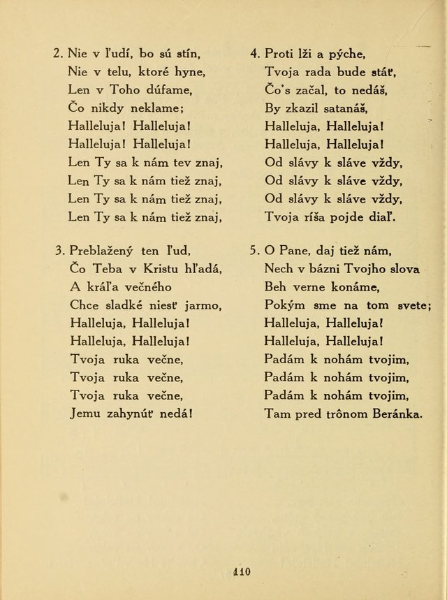 Slovensky Kalvinsky Spevnik page 110