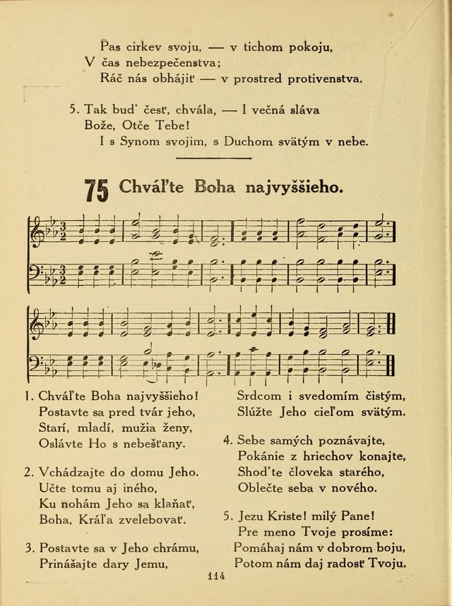 Slovensky Kalvinsky Spevnik page 114