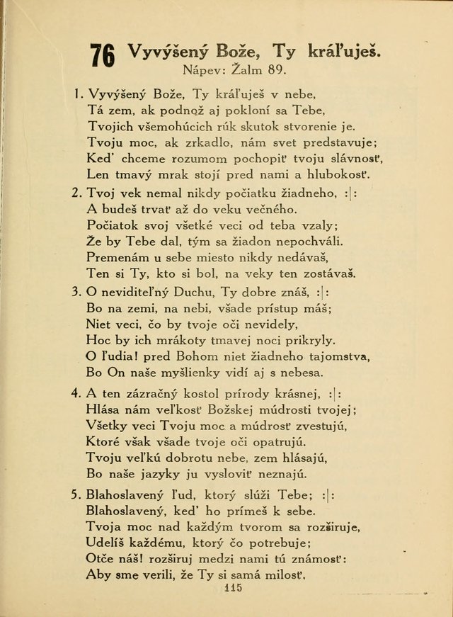 Slovensky Kalvinsky Spevnik page 115