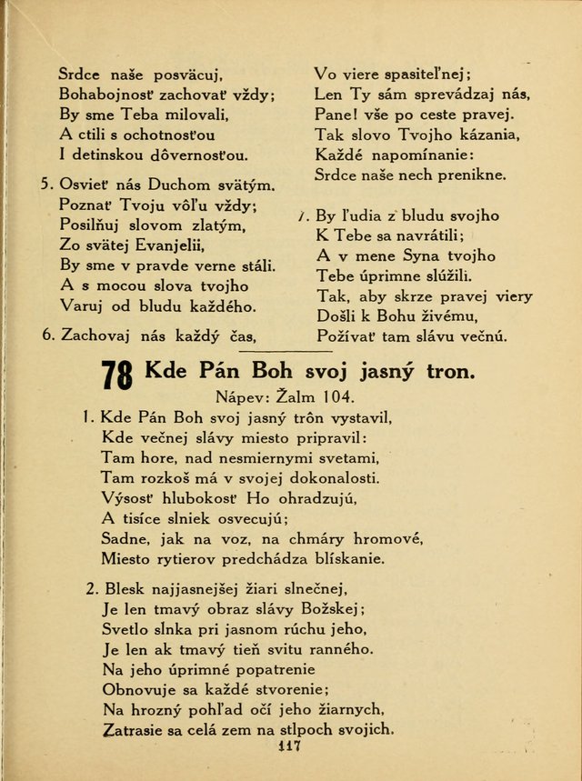 Slovensky Kalvinsky Spevnik page 117