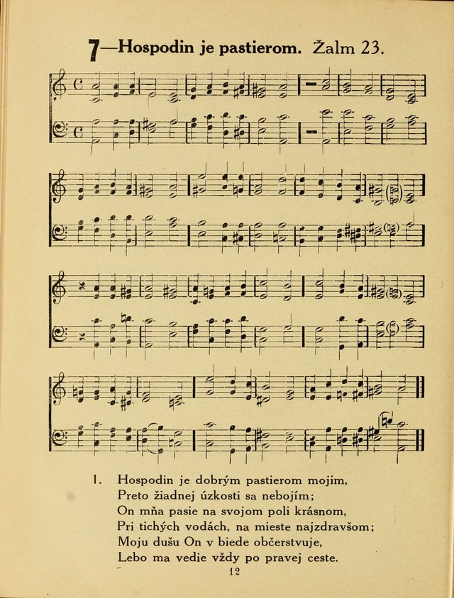 Slovensky Kalvinsky Spevnik page 12