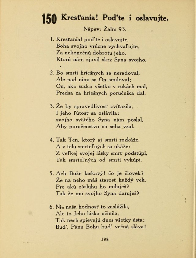 Slovensky Kalvinsky Spevnik page 188