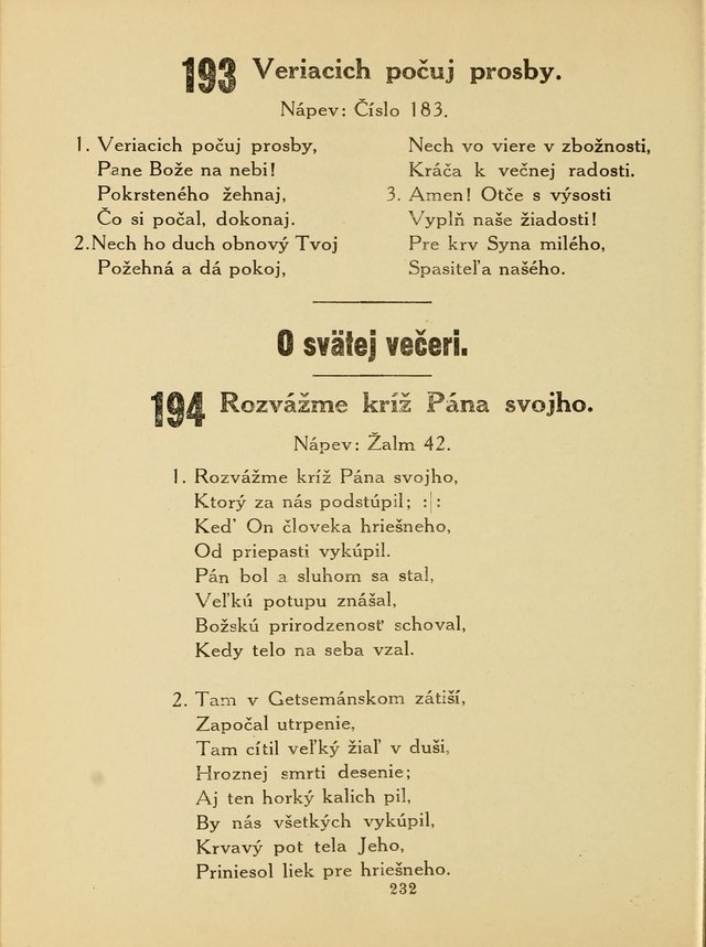 Slovensky Kalvinsky Spevnik page 232