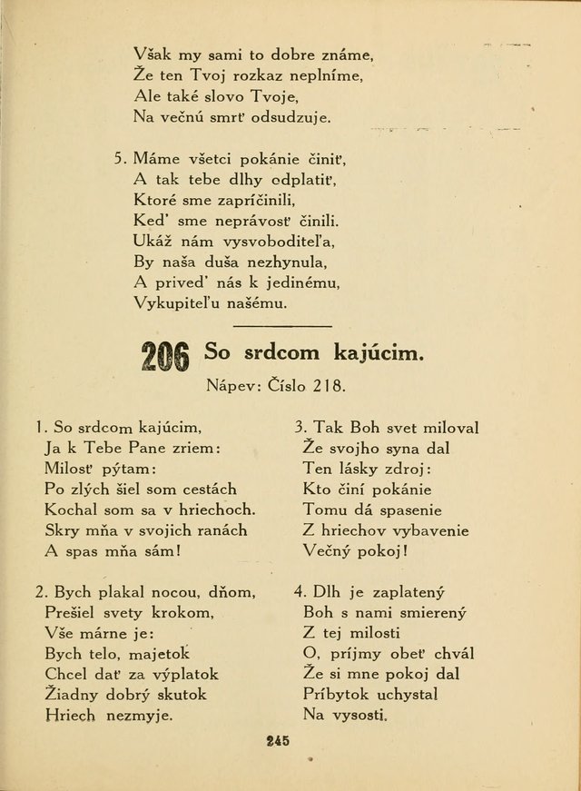 Slovensky Kalvinsky Spevnik page 245