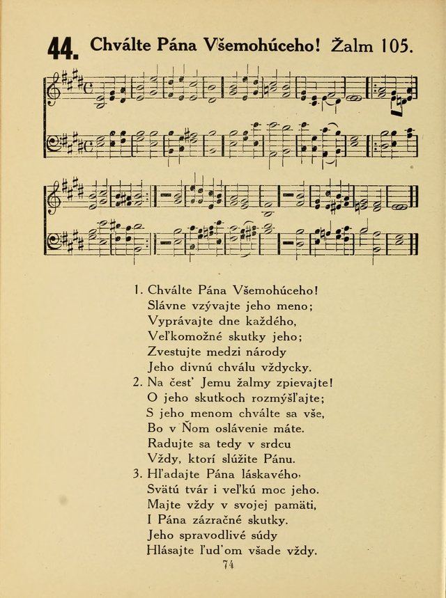 Slovensky Kalvinsky Spevnik page 74