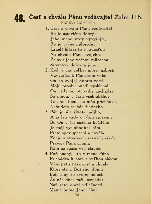 Slovensky Kalvinsky Spevnik page 78