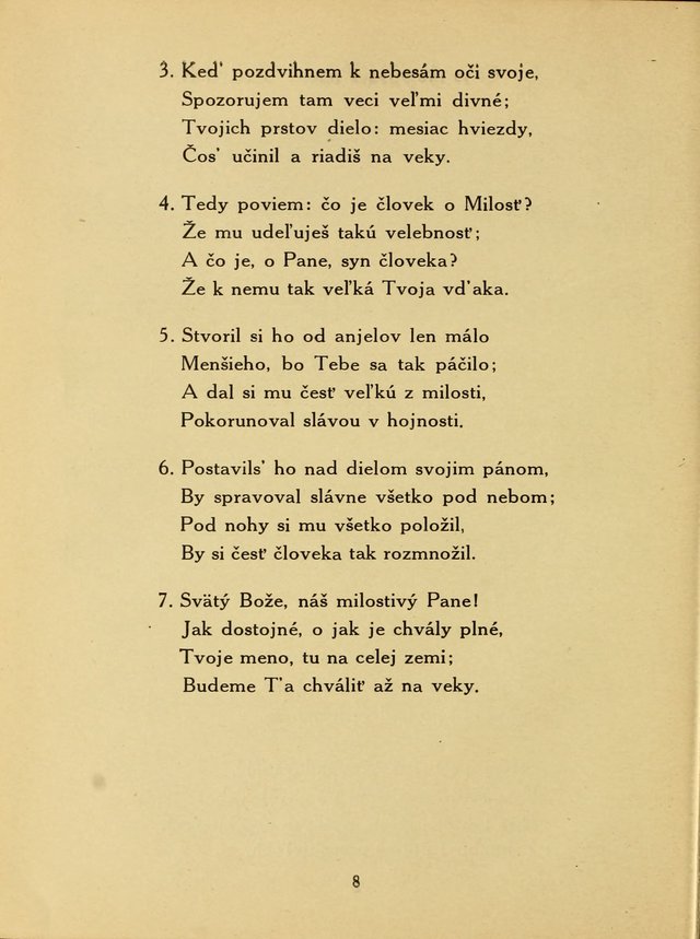 Slovensky Kalvinsky Spevnik page 8