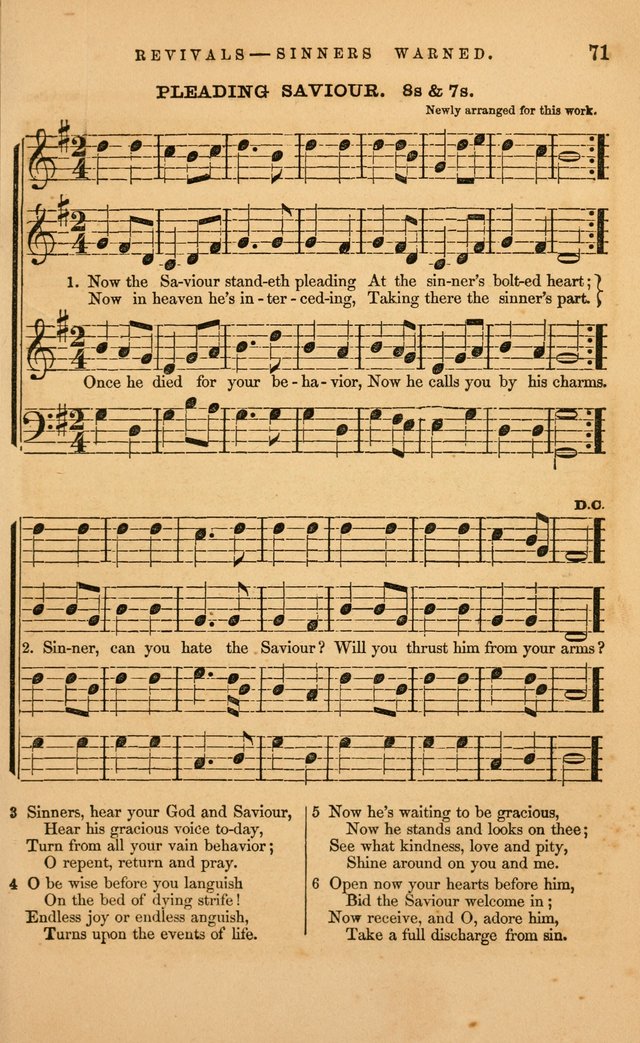 The Sacred Lyre: a new collection of hymns and tunes, for social and family worship page 71