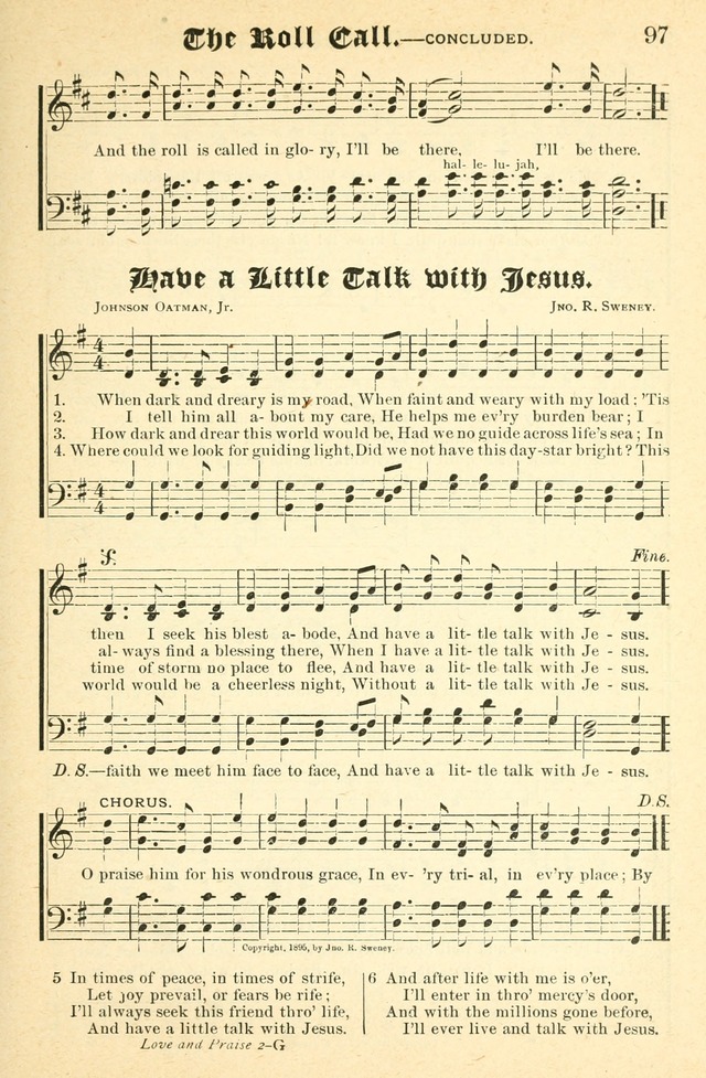 Songs of Love and Praise No. 2: for use in meetings for christian worship or work page 98