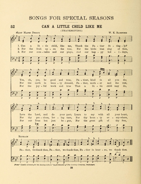 Songs for Little People: for use in the Sunday-School, the Kindergarten and the Home page 38