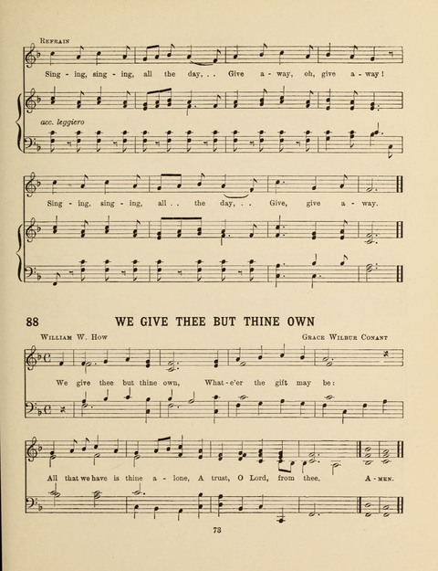 Songs for Little People: for use in the Sunday-School, the Kindergarten and the Home page 73