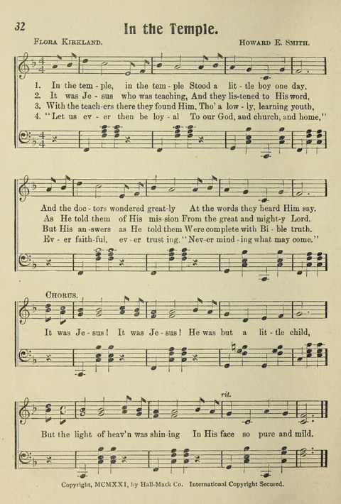 Songs for Little Singers No. 3: for primary departments of Sunday Schools page 30