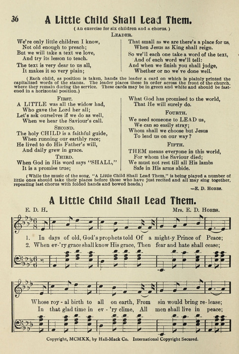 Songs for Little Singers No. 3: for primary departments of Sunday Schools page 34