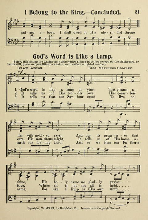 Songs for Little Singers No. 3: for primary departments of Sunday Schools page 49