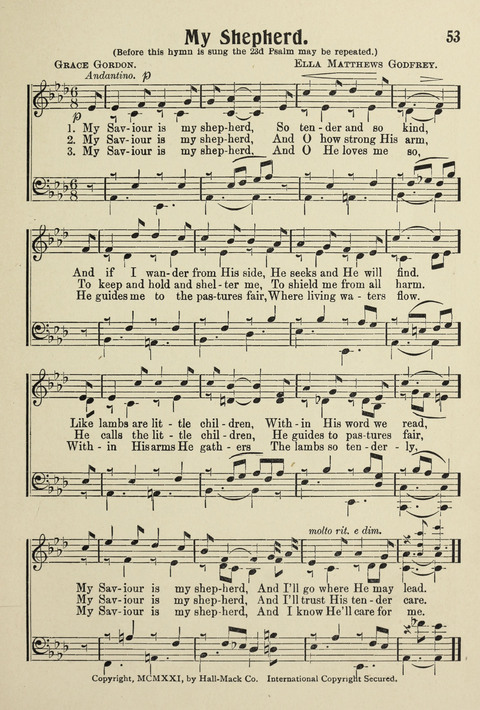 Songs for Little Singers No. 3: for primary departments of Sunday Schools page 51