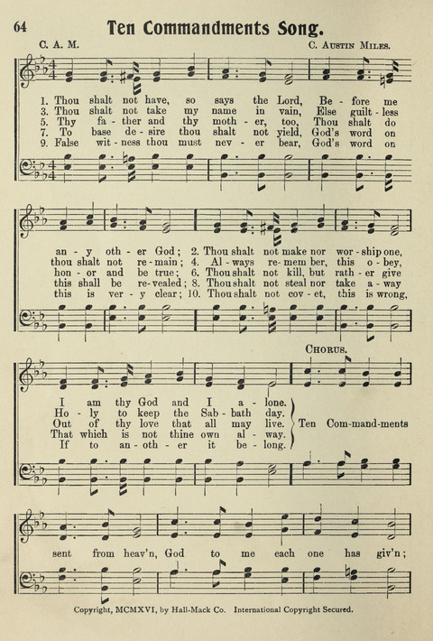 Songs for Little Singers No. 3: for primary departments of Sunday Schools page 62