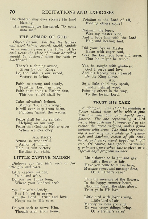 Songs for Little Singers No. 3: for primary departments of Sunday Schools page 68