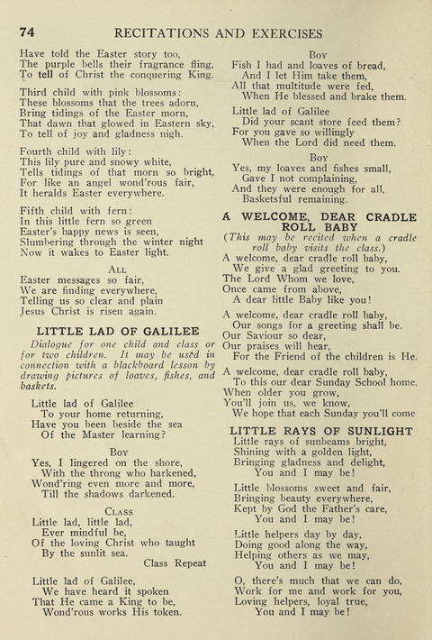 Songs for Little Singers No. 3: for primary departments of Sunday Schools page 72