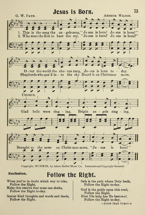 Songs for Little Singers No. 3: for primary departments of Sunday Schools page 73