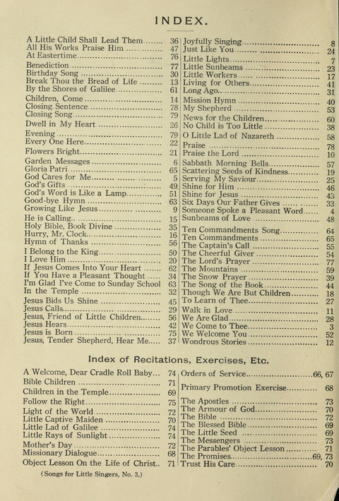 Songs for Little Singers No. 3: for primary departments of Sunday Schools page 78