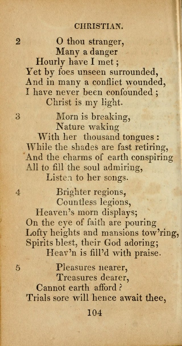 Sacred lyrics, or Select hymns: particularly adapted to revivals of religion, and intended as a supplement to Watts.  page 104