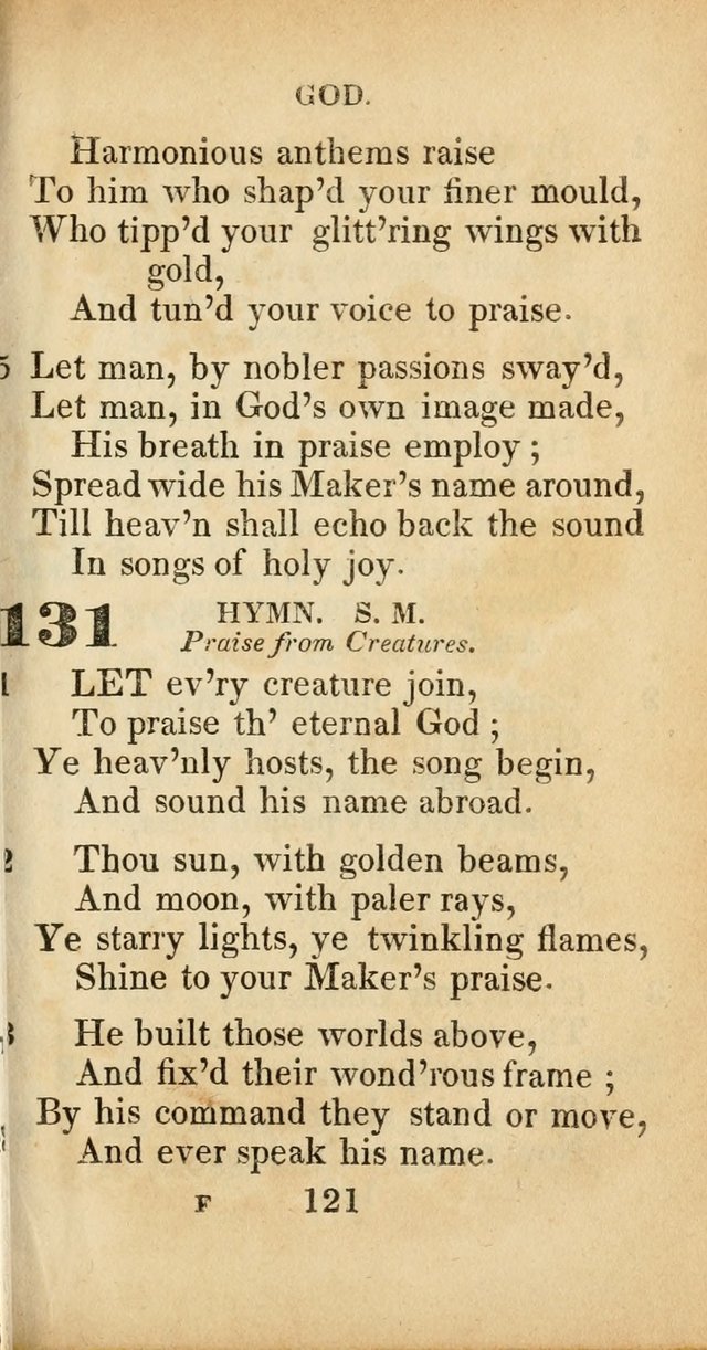 Sacred lyrics, or Select hymns: particularly adapted to revivals of religion, and intended as a supplement to Watts.  page 121