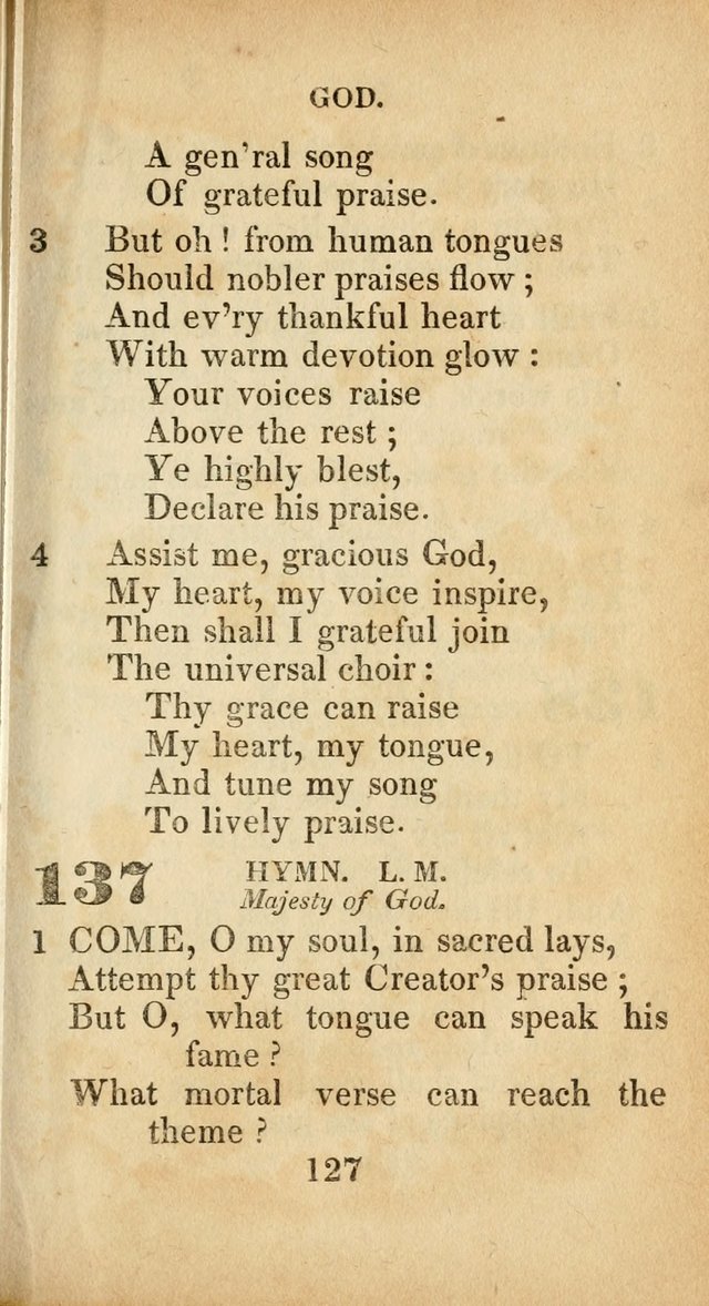 Sacred lyrics, or Select hymns: particularly adapted to revivals of religion, and intended as a supplement to Watts.  page 127