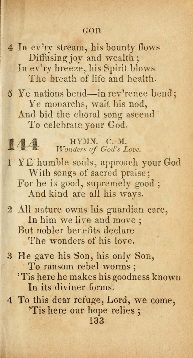 Sacred lyrics, or Select hymns: particularly adapted to revivals of religion, and intended as a supplement to Watts.  page 133