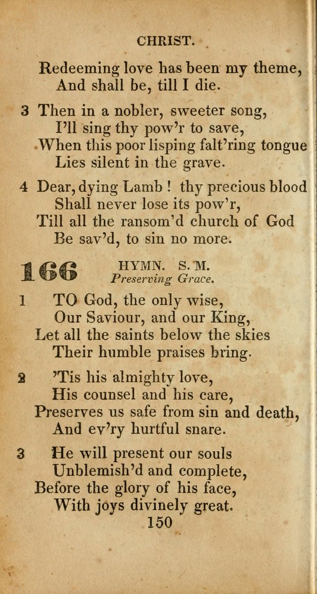 Sacred lyrics, or Select hymns: particularly adapted to revivals of religion, and intended as a supplement to Watts.  page 150