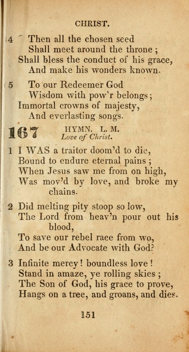 Sacred lyrics, or Select hymns: particularly adapted to revivals of religion, and intended as a supplement to Watts.  page 151