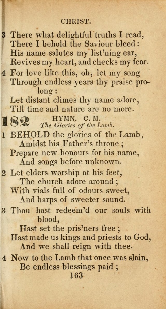 Sacred lyrics, or Select hymns: particularly adapted to revivals of religion, and intended as a supplement to Watts.  page 163