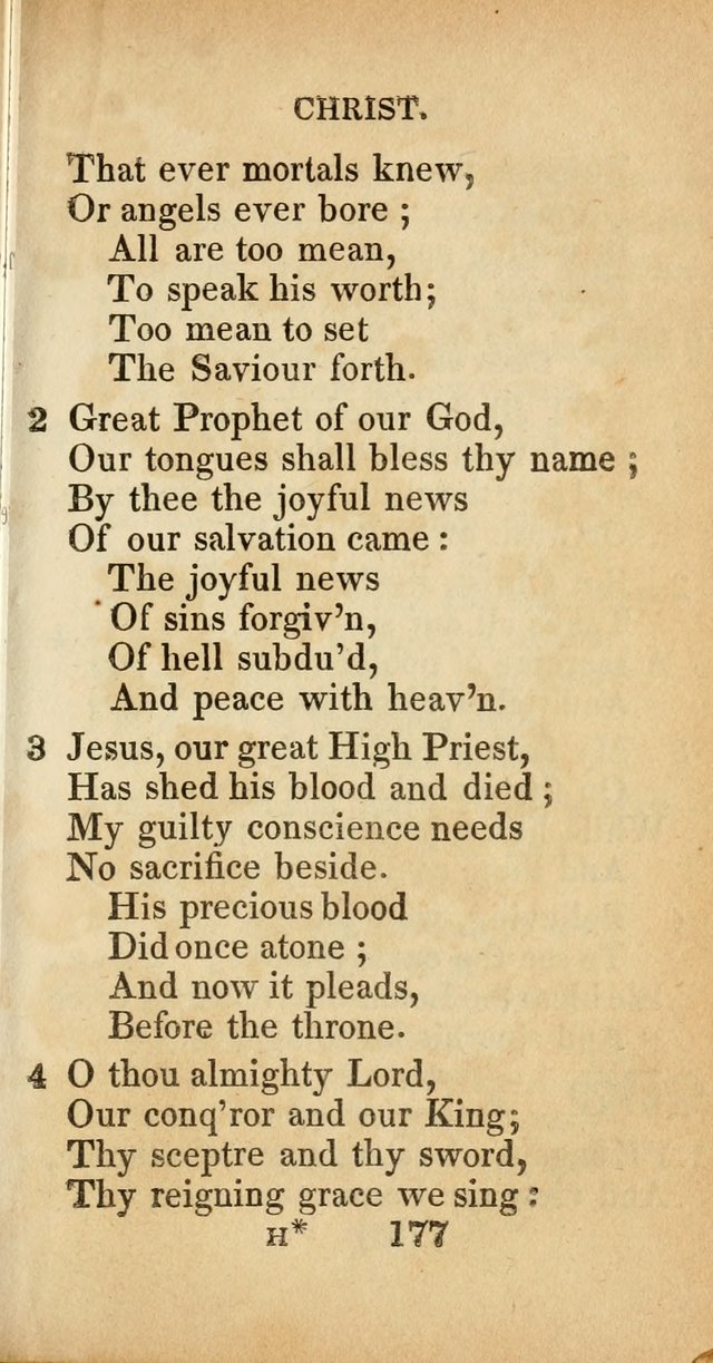 Sacred lyrics, or Select hymns: particularly adapted to revivals of religion, and intended as a supplement to Watts.  page 177