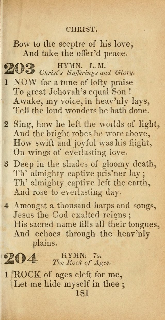 Sacred lyrics, or Select hymns: particularly adapted to revivals of religion, and intended as a supplement to Watts.  page 181