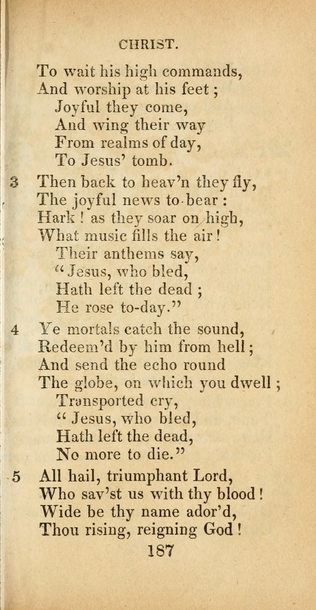 Sacred lyrics, or Select hymns: particularly adapted to revivals of religion, and intended as a supplement to Watts.  page 187