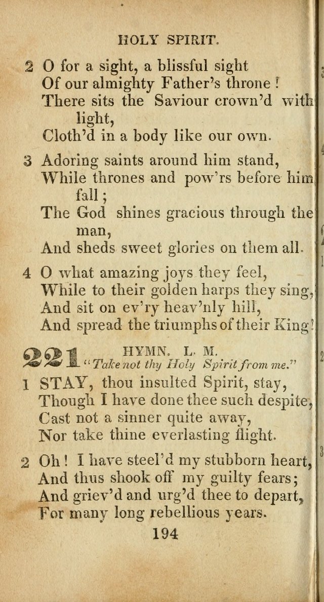 Sacred lyrics, or Select hymns: particularly adapted to revivals of religion, and intended as a supplement to Watts.  page 194