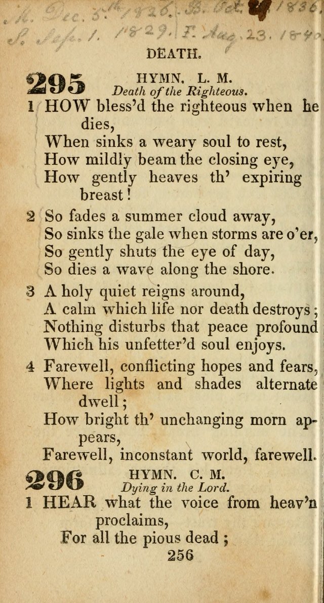 Sacred lyrics, or Select hymns: particularly adapted to revivals of religion, and intended as a supplement to Watts.  page 256